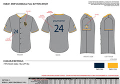 MEN'S BASEBALL FULL BUTTON JERSEY