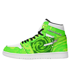 Custom Rick and Morty-Themed AJ1 High-Top Shoes with Black and White Laces Uniquely Crafted for Exceptional Style,AJ1H-23020160