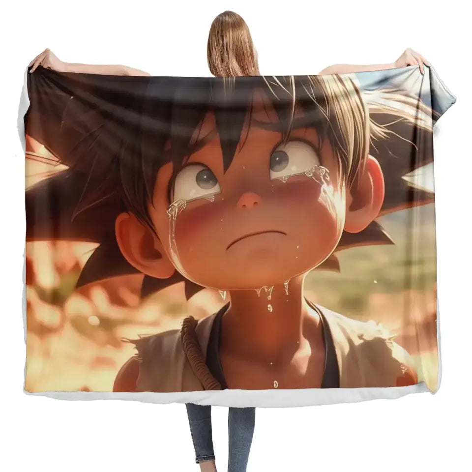 Custom Anime Dragon Ball Themed Blanket Personalized Names, Perfect for Anime Fans and Paying Tribute to Akira Toriyama